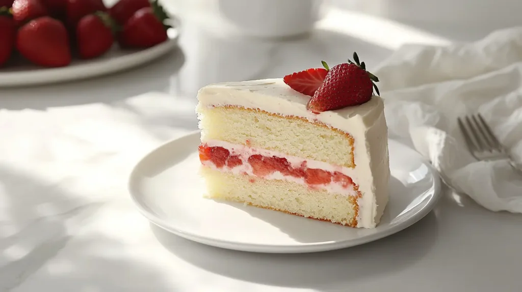 cake with strawberry filling