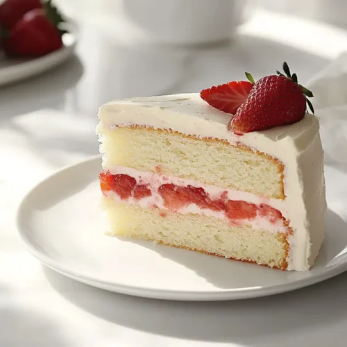 cake with strawberry filling