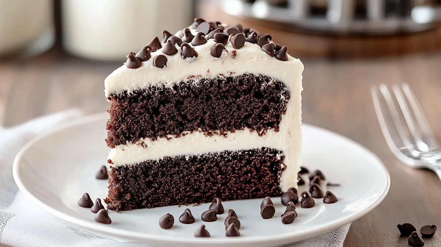 chocolate cake with vanilla frosting