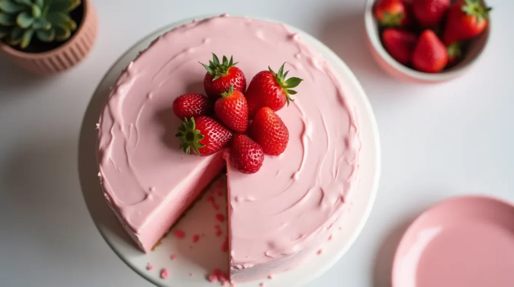 pink birthday cake