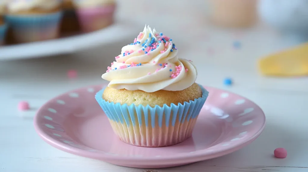 Gender reveal cupcakes