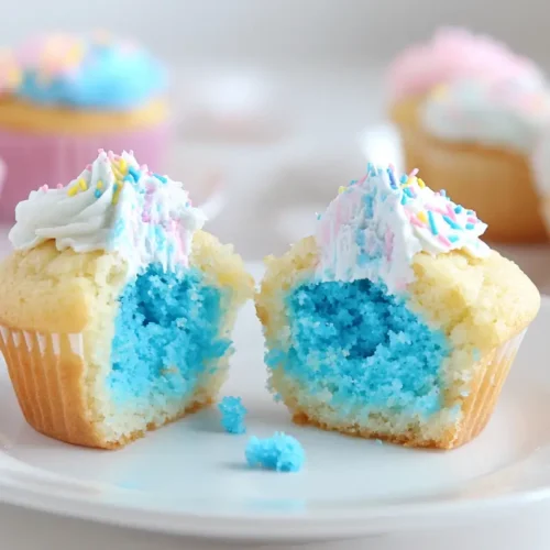 Gender reveal cupcakes