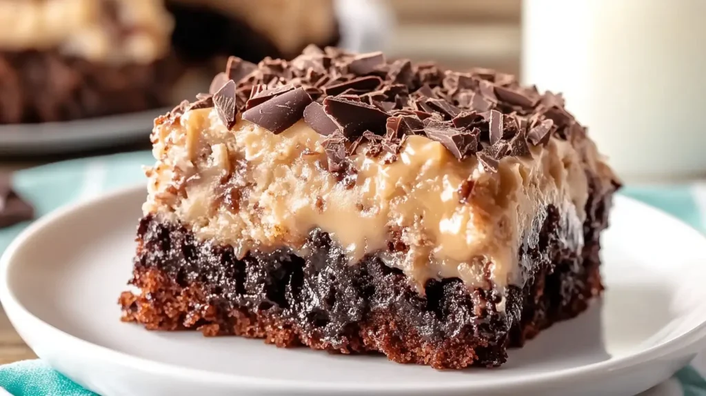 German chocolate poke cake