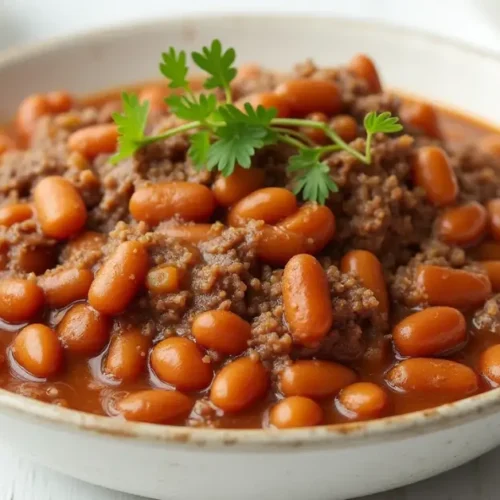 Baked beans with ground beef