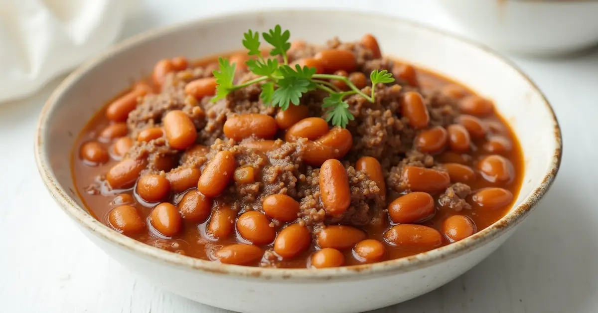 Baked beans with ground beef