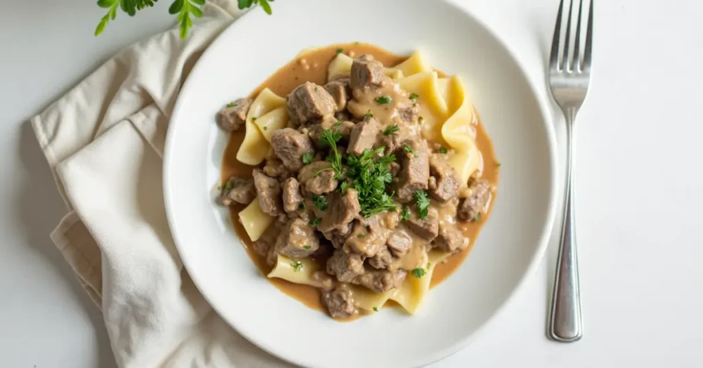 Beef stroganoff without mushrooms