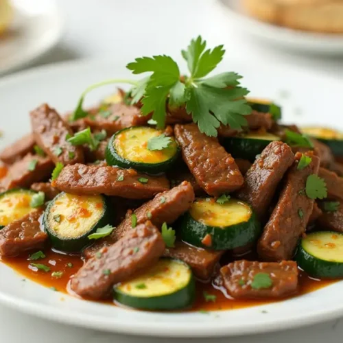 Zucchini beef fry