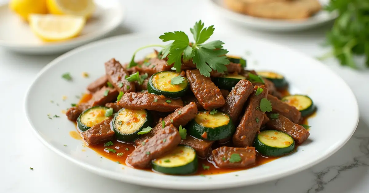 Zucchini beef fry