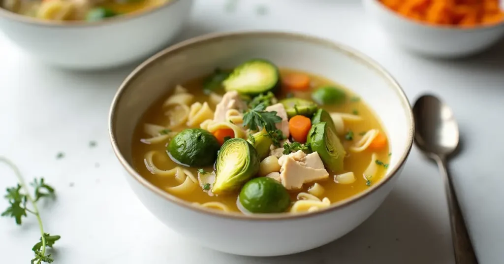 brussel sprouts chicken noodle soup