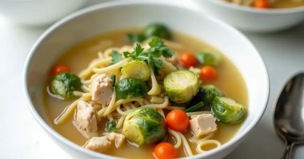 brussel sprouts chicken noodle soup