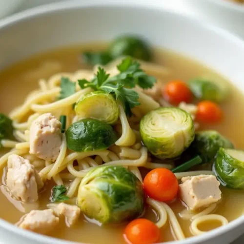 brussel sprouts chicken noodle soup