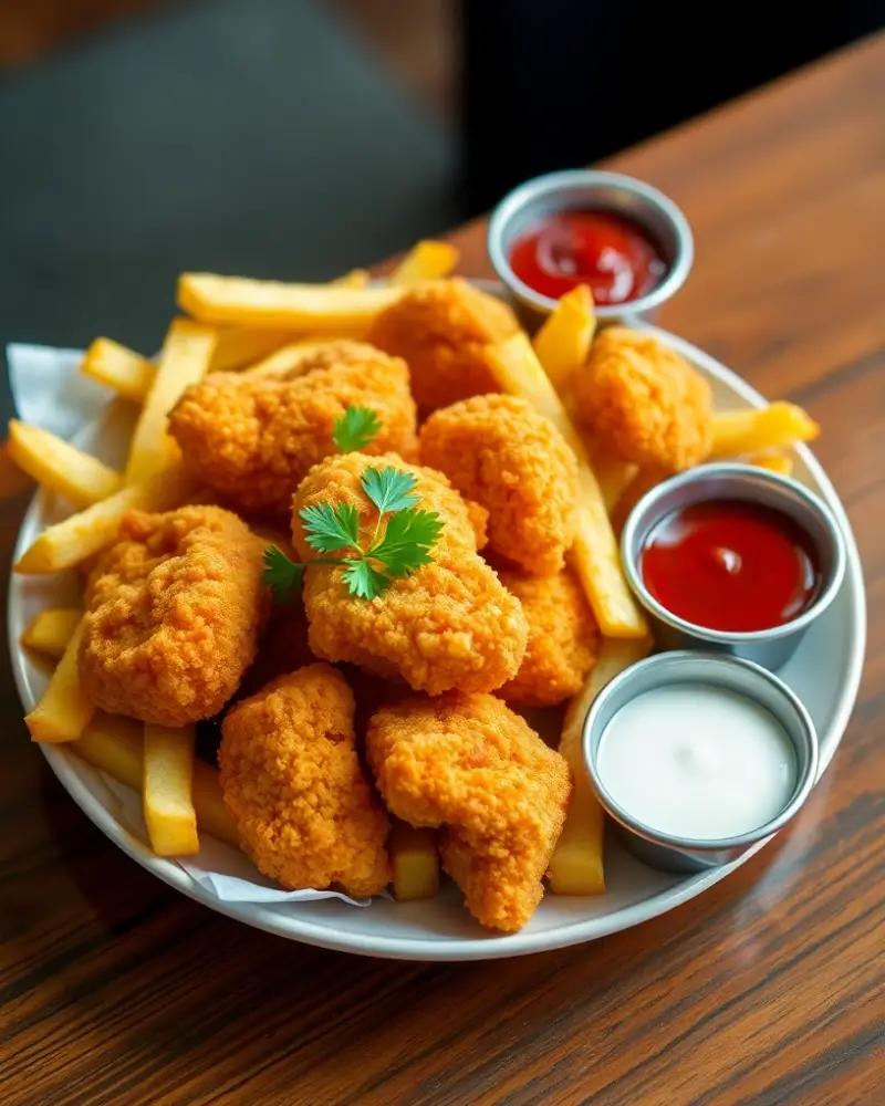 chicken nuggets and fries