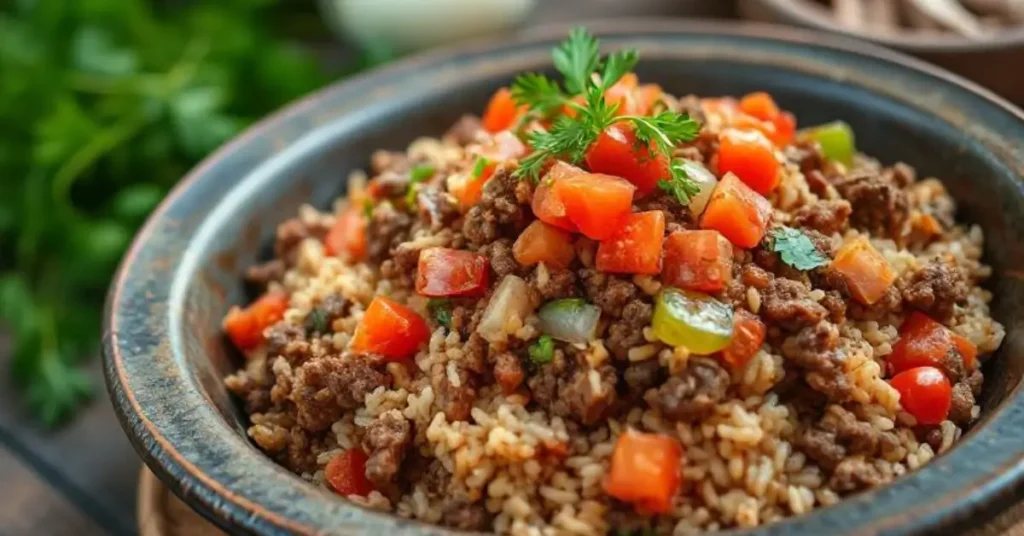 ground beef rice