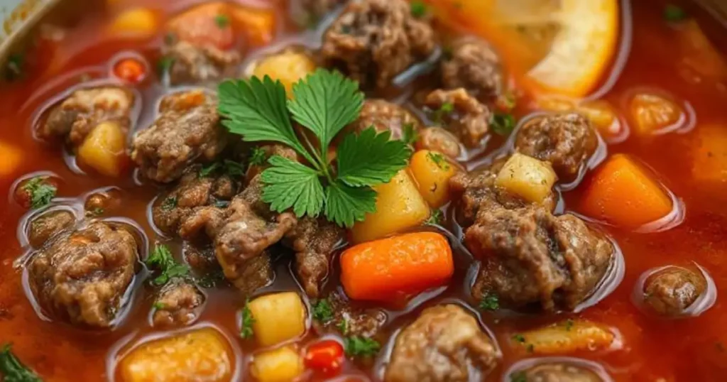 soup with ground beef
