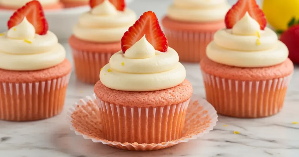 strawberry lemonade cupcakes
