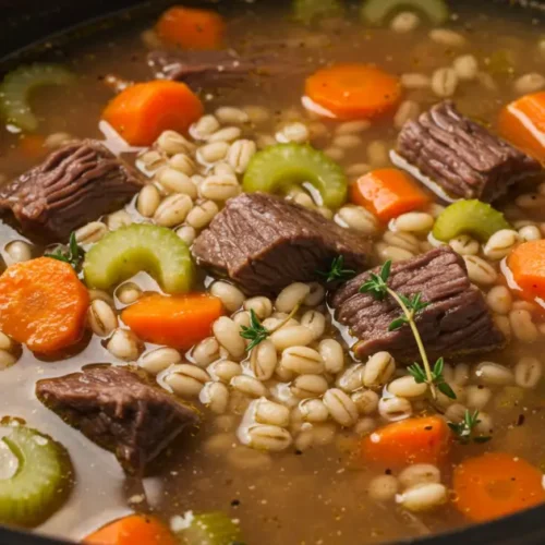 beef barley soup in crockpot