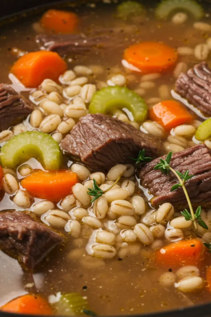 beef barley soup in crockpot recipe