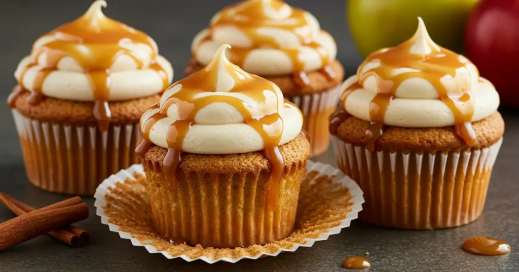 caramel apple cupcakes