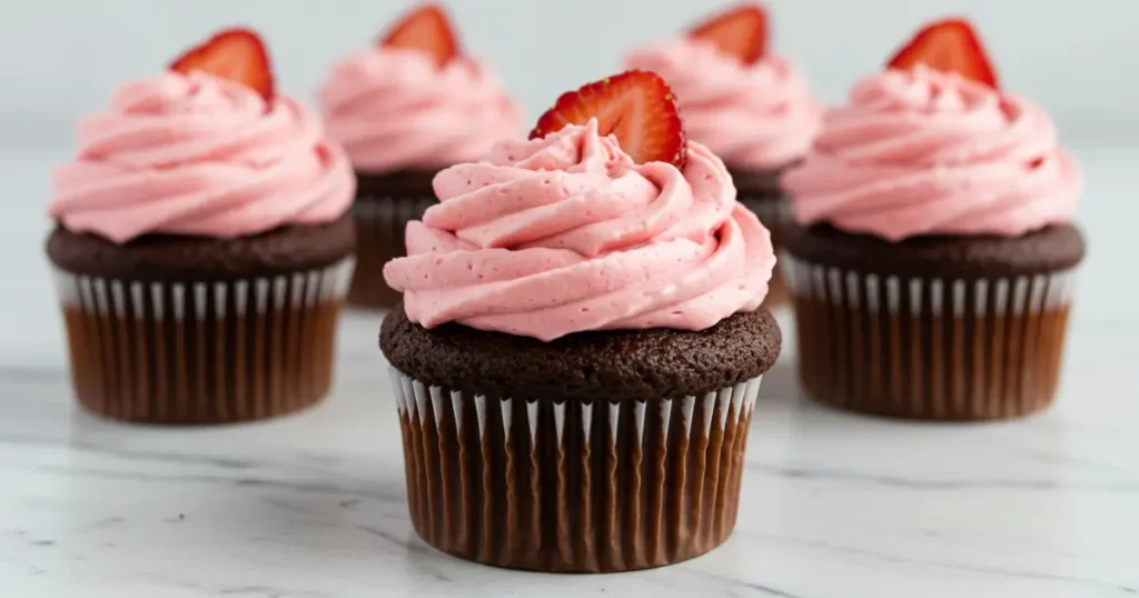 chocolate strawberry cupcakes