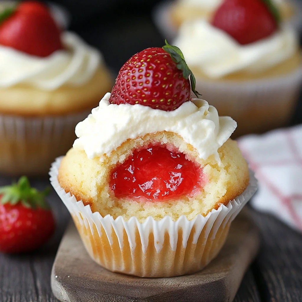 Strawberry Filled Cupcakes