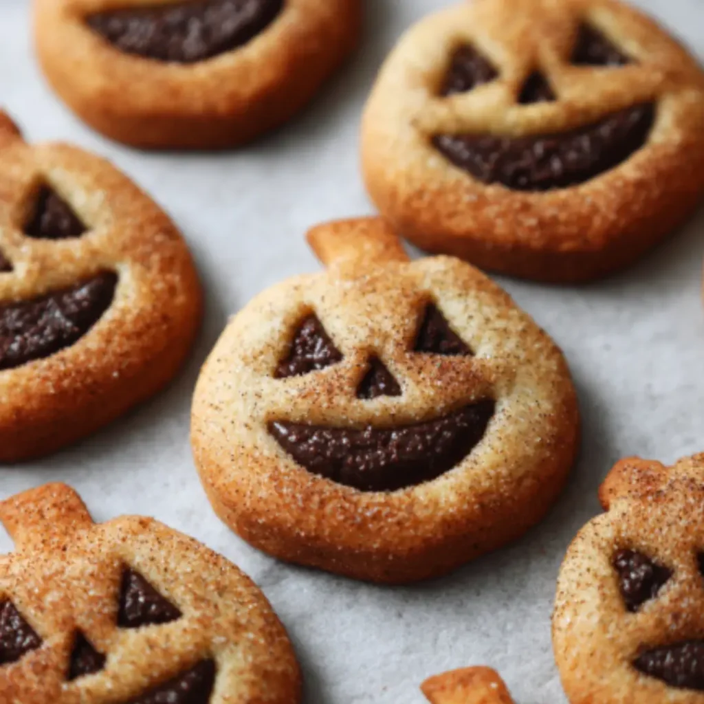 Milk Chocolate Stuffed Jack-O’-Lantern Cookies