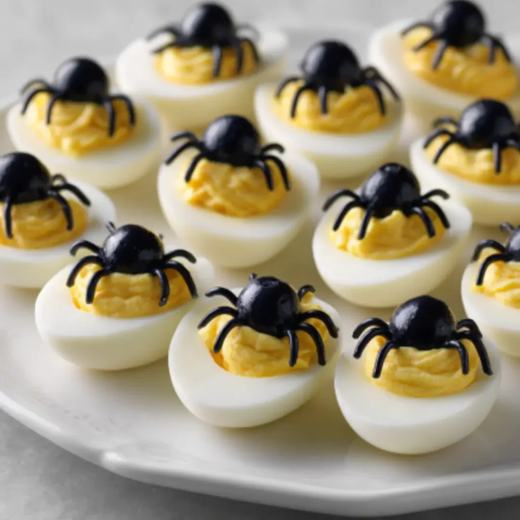 Spider Deviled Eggs