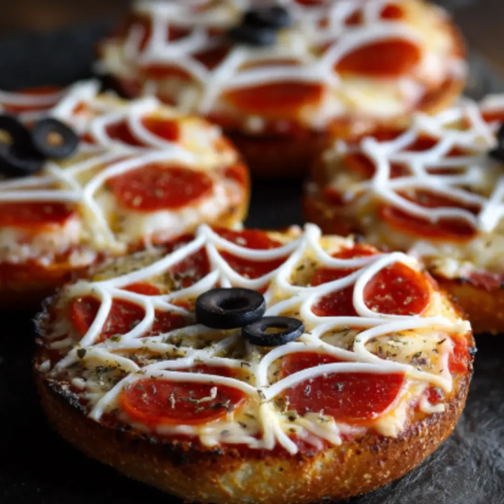 Spiderweb Pizza Bagels