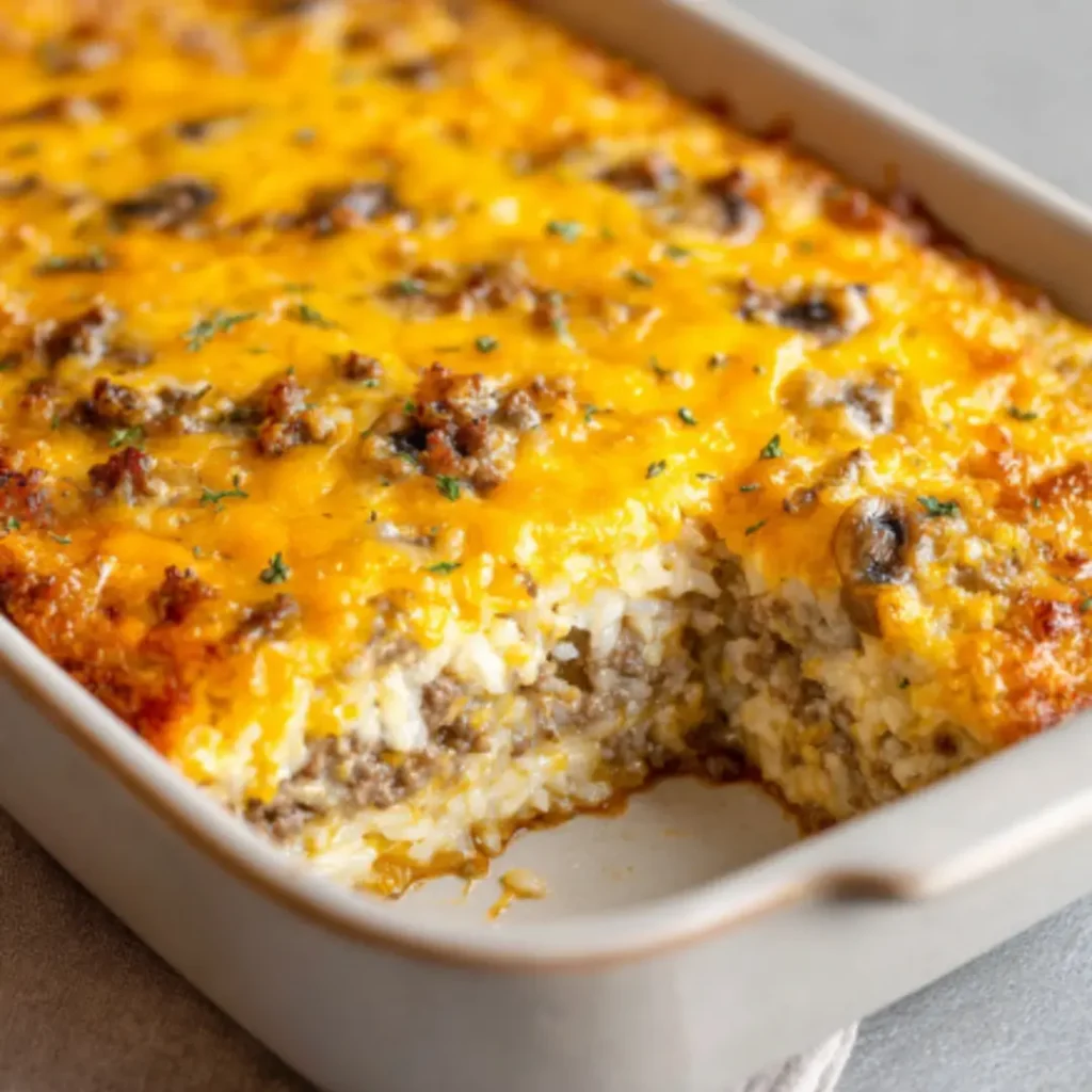 cheesy ground beef and rice casserole