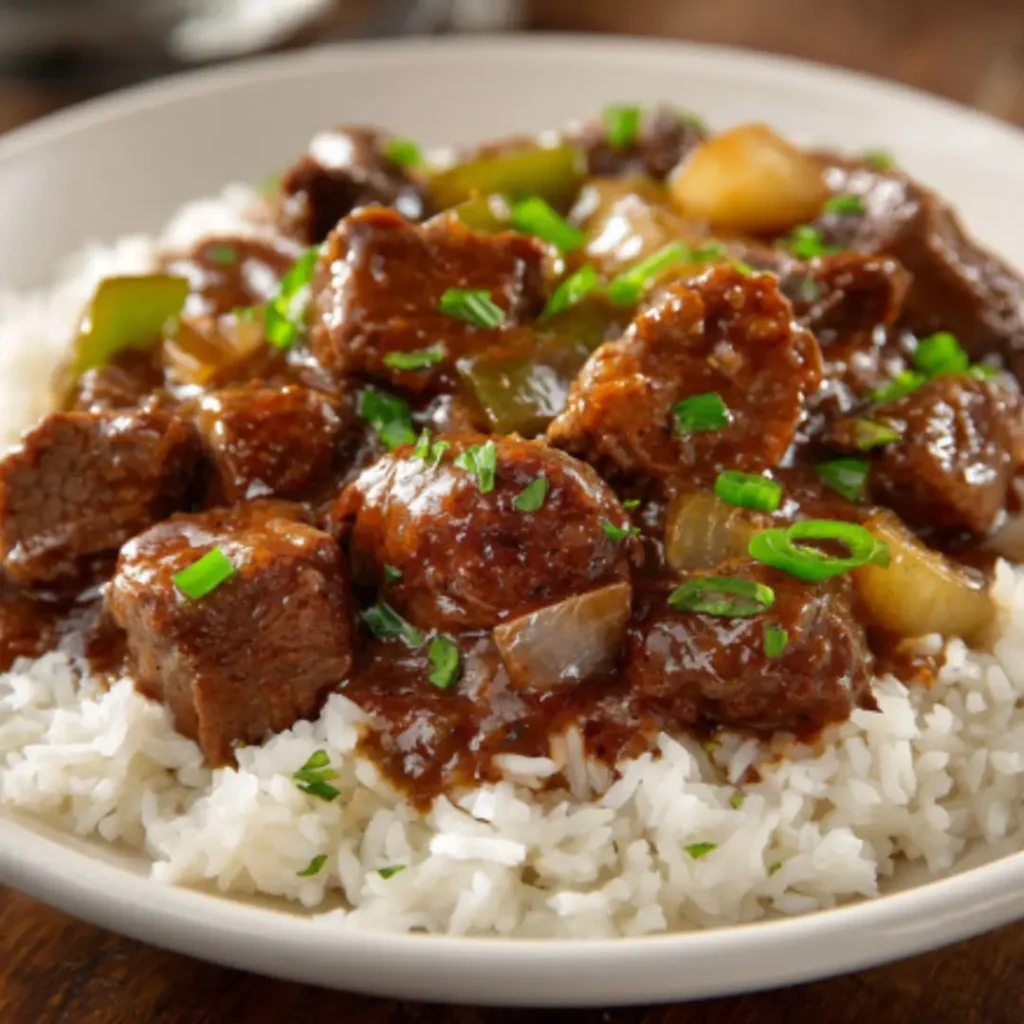 beef tips and rice recipe