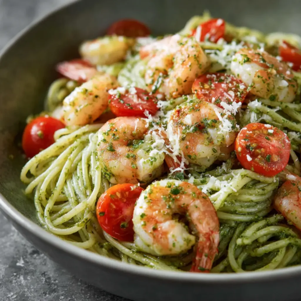pesto shrimp pasta