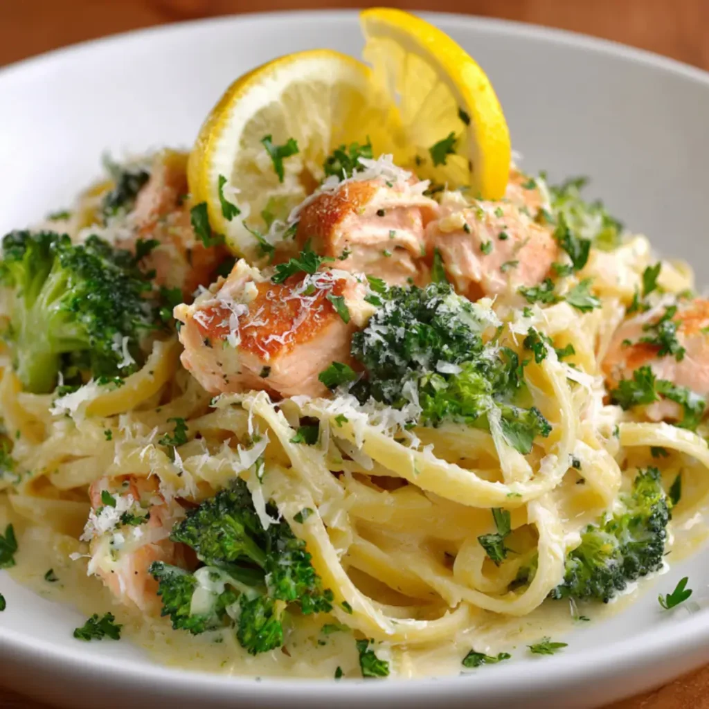 salmon alfredo pasta