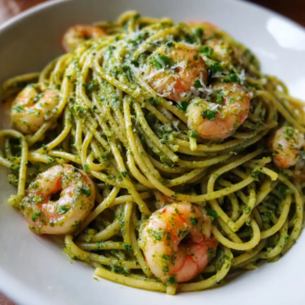 shrimp pesto pasta