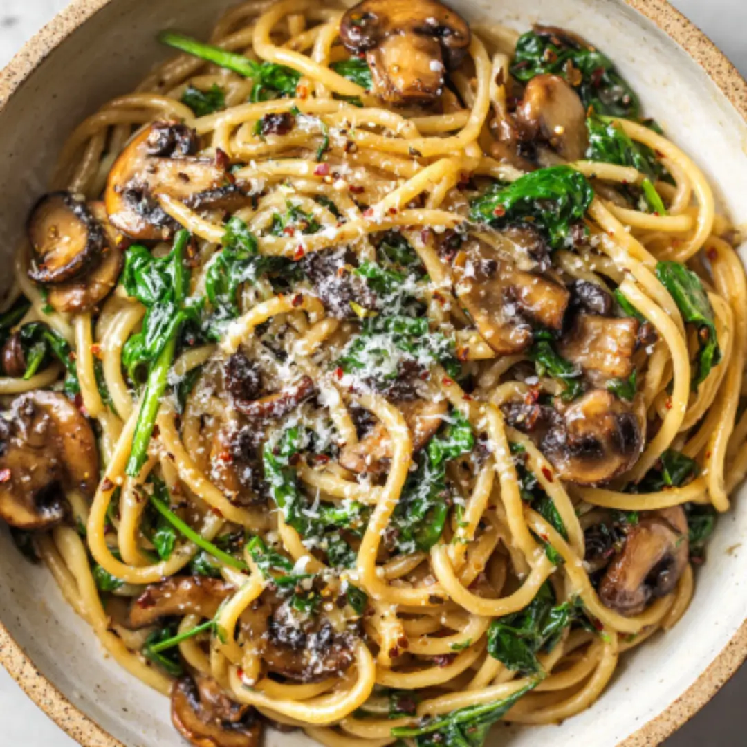 spinach mushroom pasta