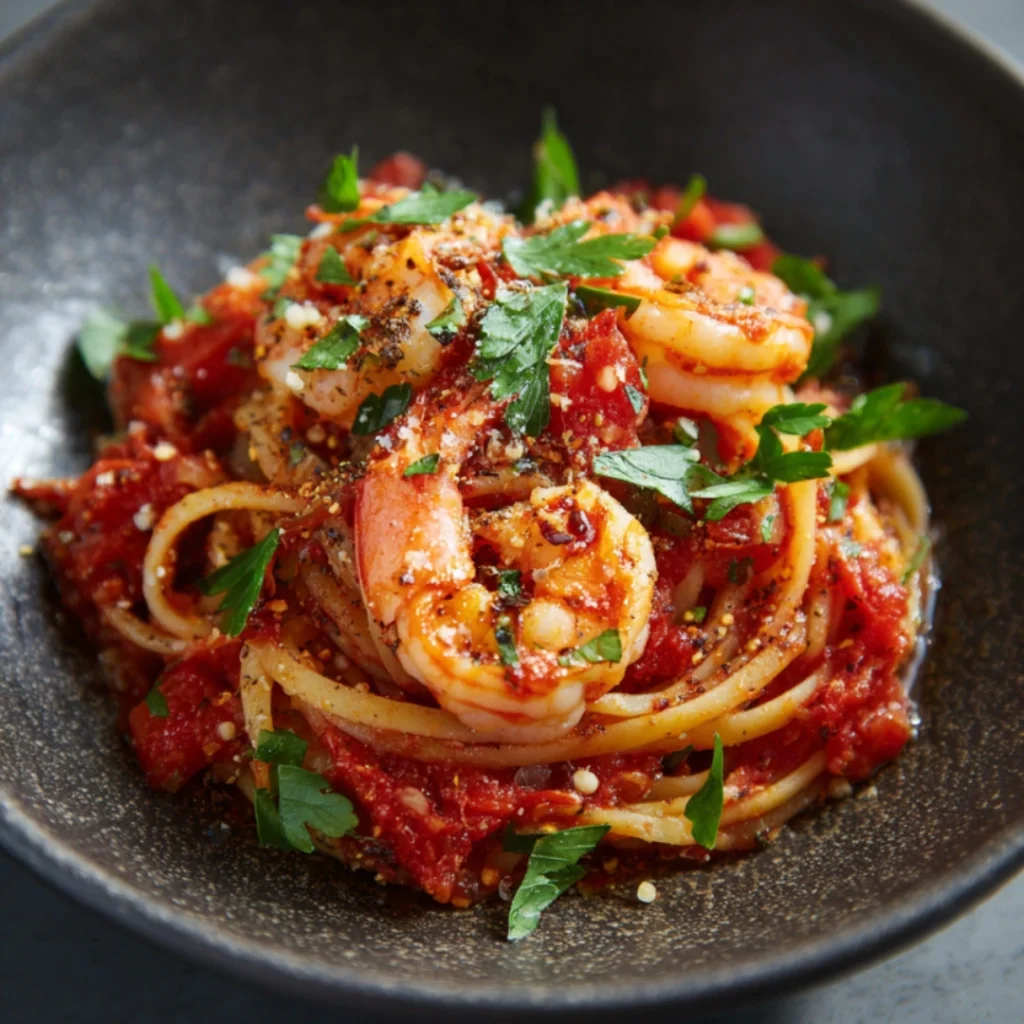chili garlic prawn pasta
