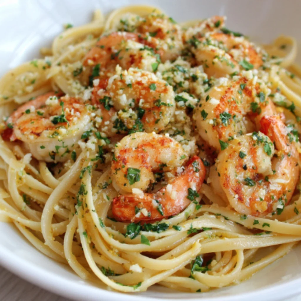 Healthy Shrimp Scampi Pasta