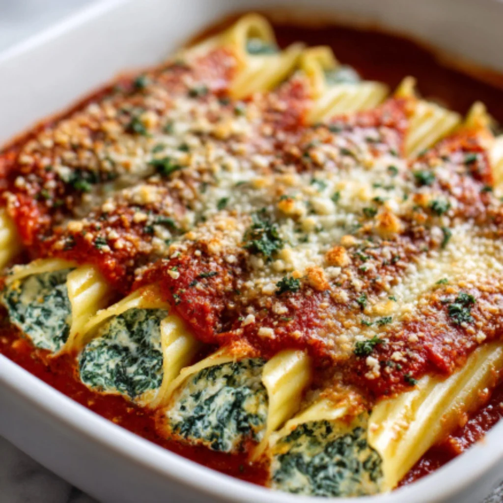 Spinach Ricotta Manicotti
