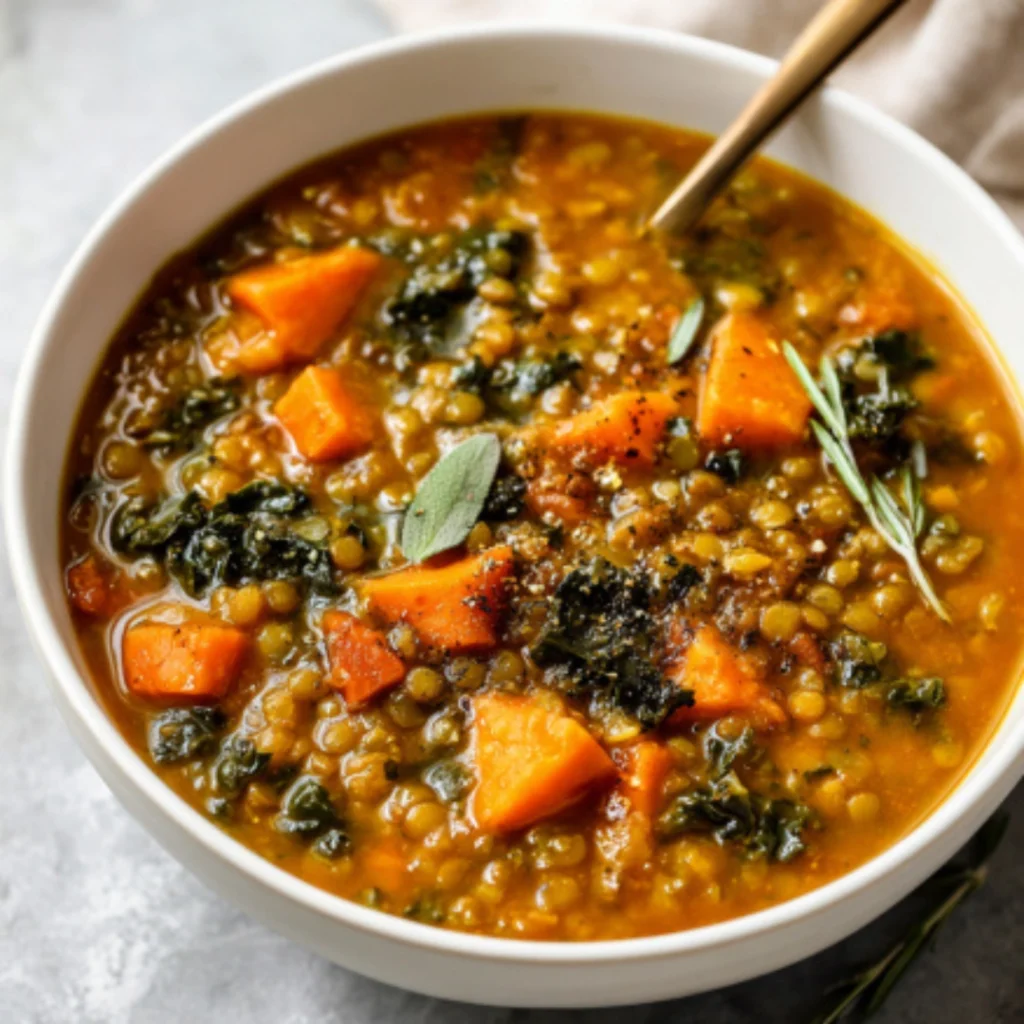 sweet potato lentil soup