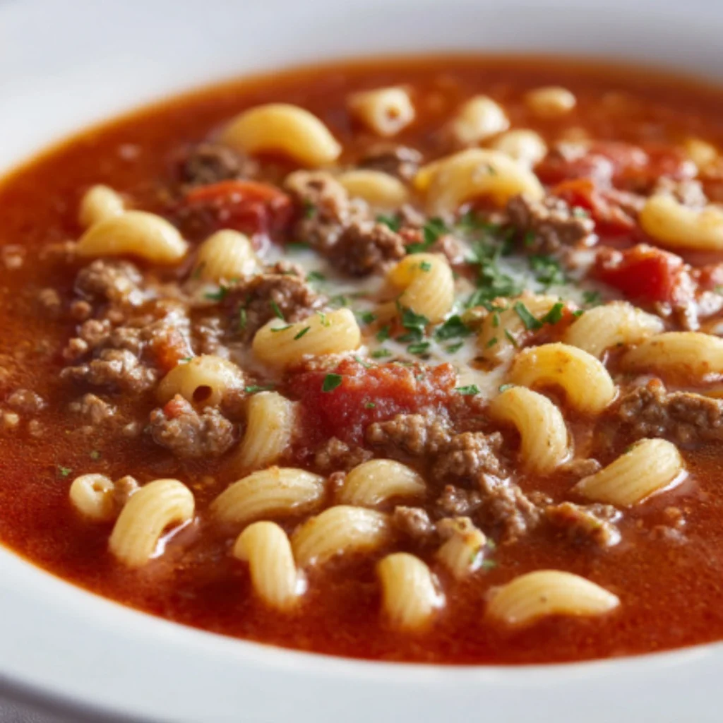beef macaroni soup