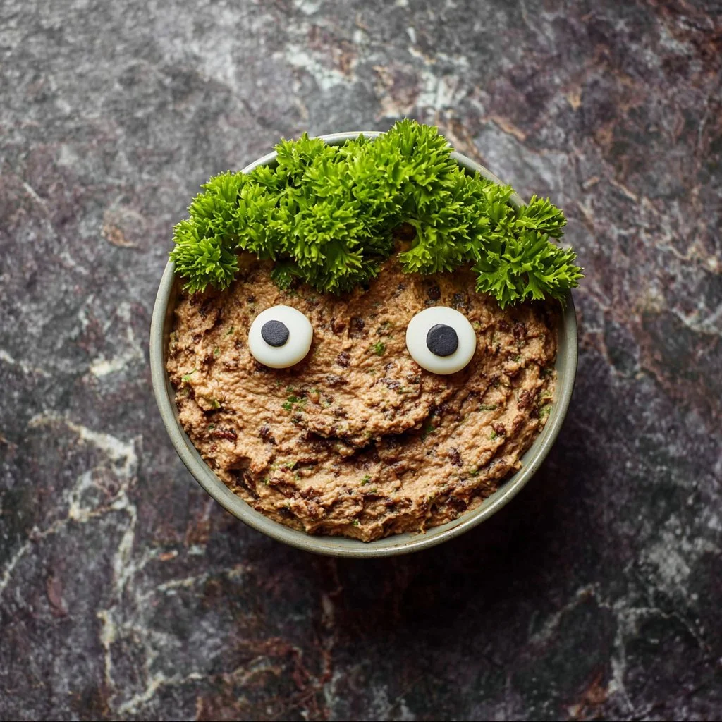 Black Bean Hummus Monster Halloween Appetizers