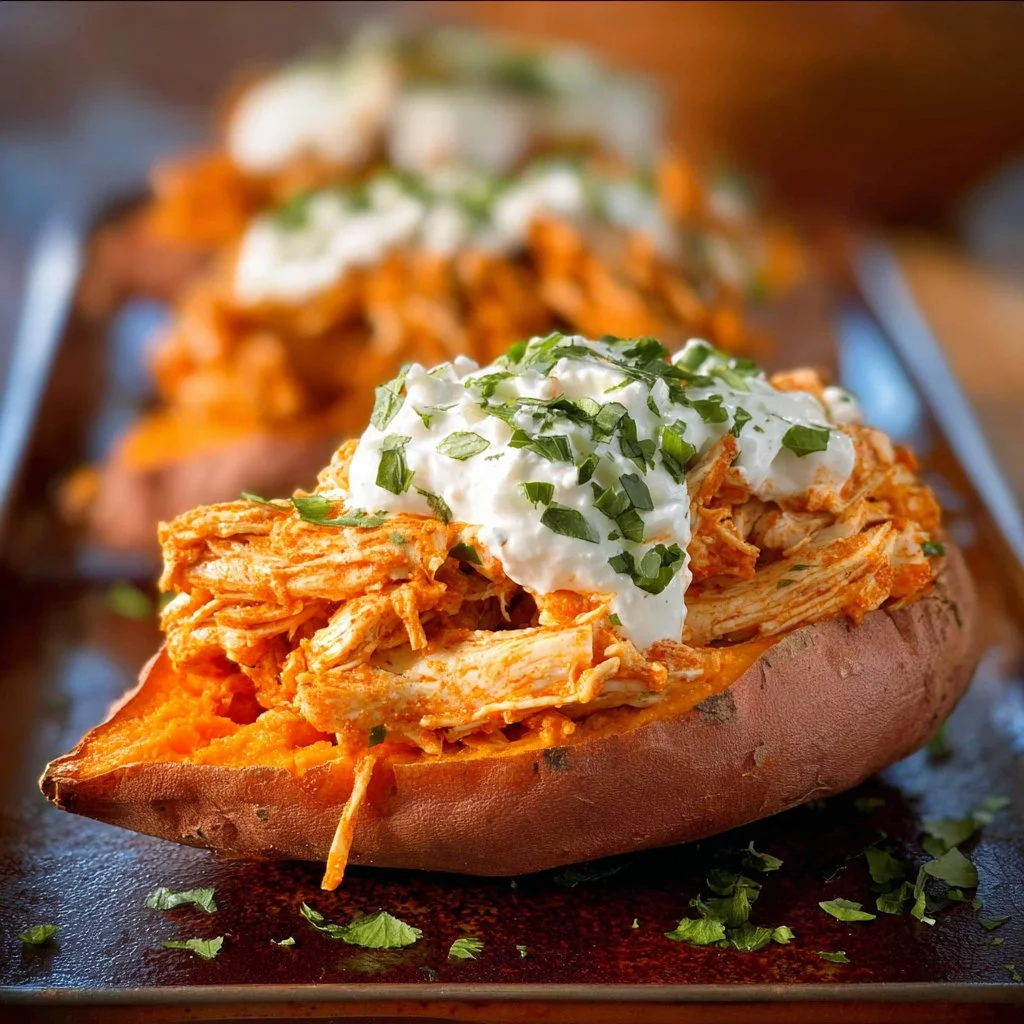 Buffalo Chicken Sweet Potato