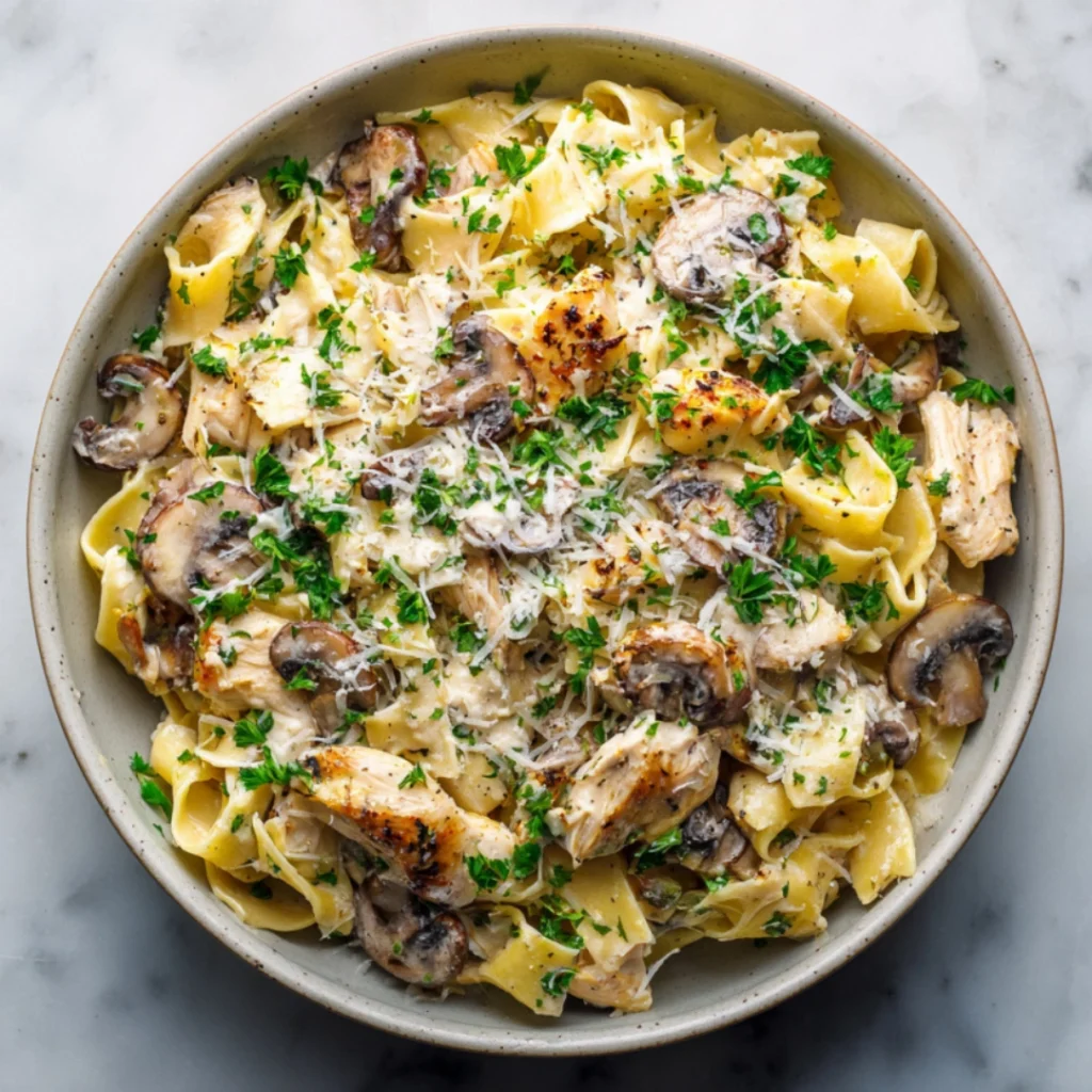 chicken and mushroom pasta