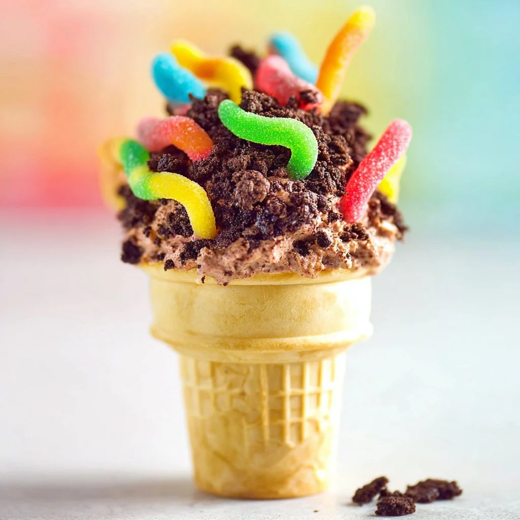 Dirt Worm Cake Cones