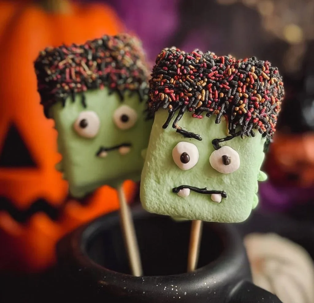 Frankenstein Marshmallow Pops