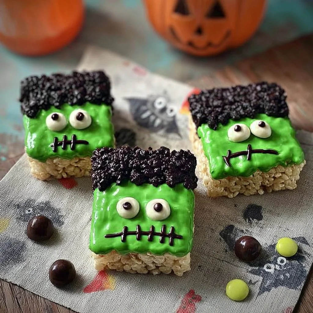Frankenstein Rice Krispie Treats