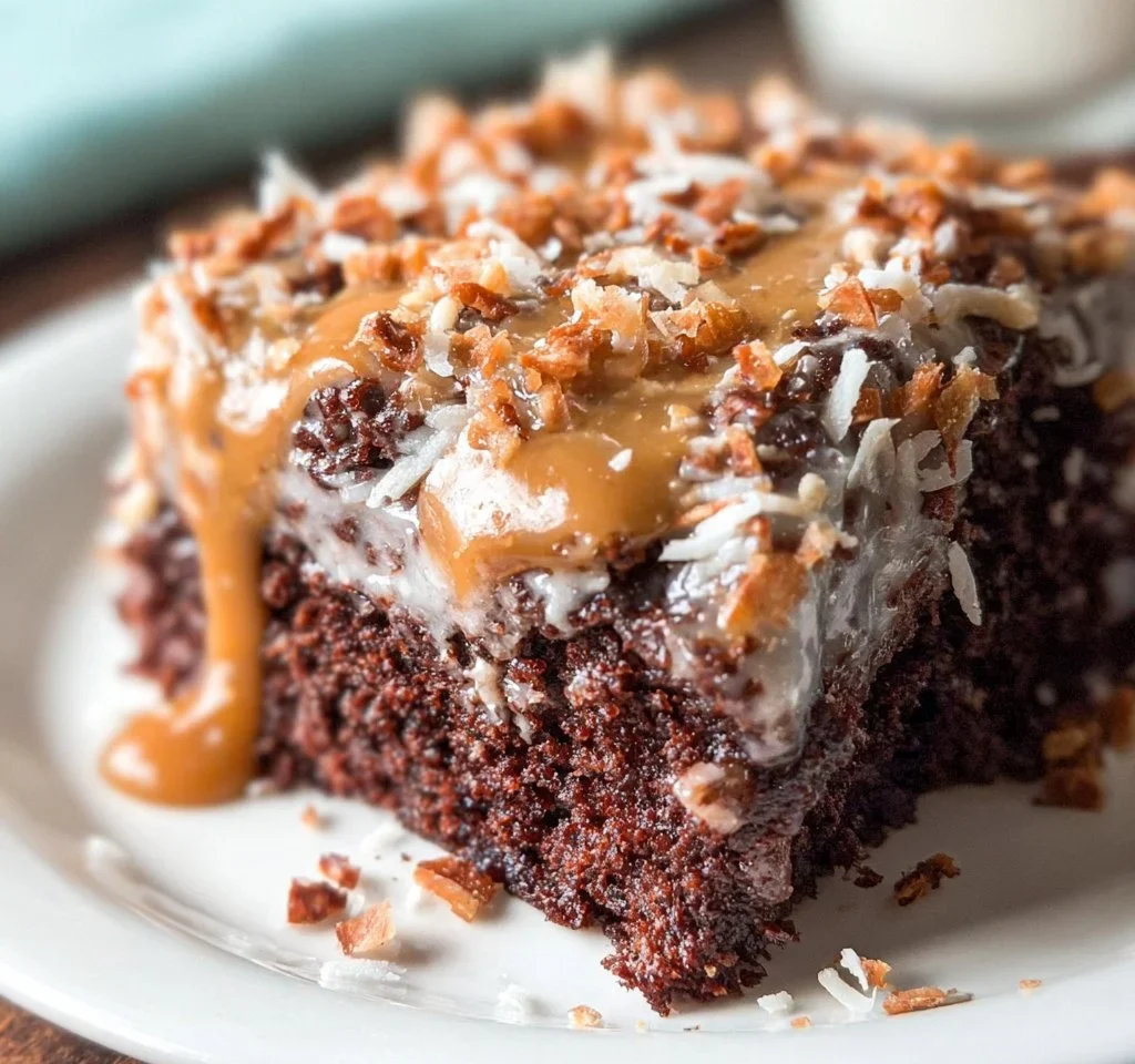 German Chocolate Poke Cake recipe