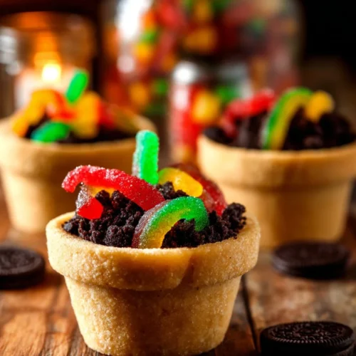 Gummy Worm Dirt Cookie Cups