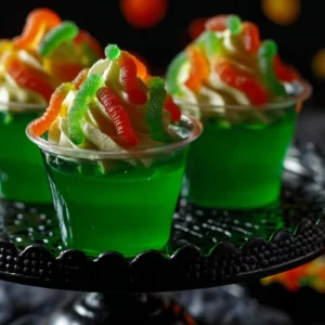 Gummy Worm Jello Cups