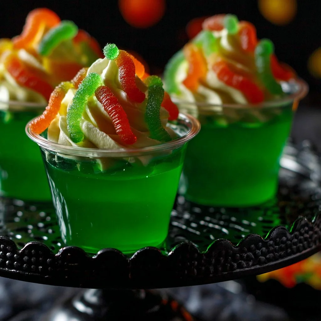 Gummy Worm Jello Cups