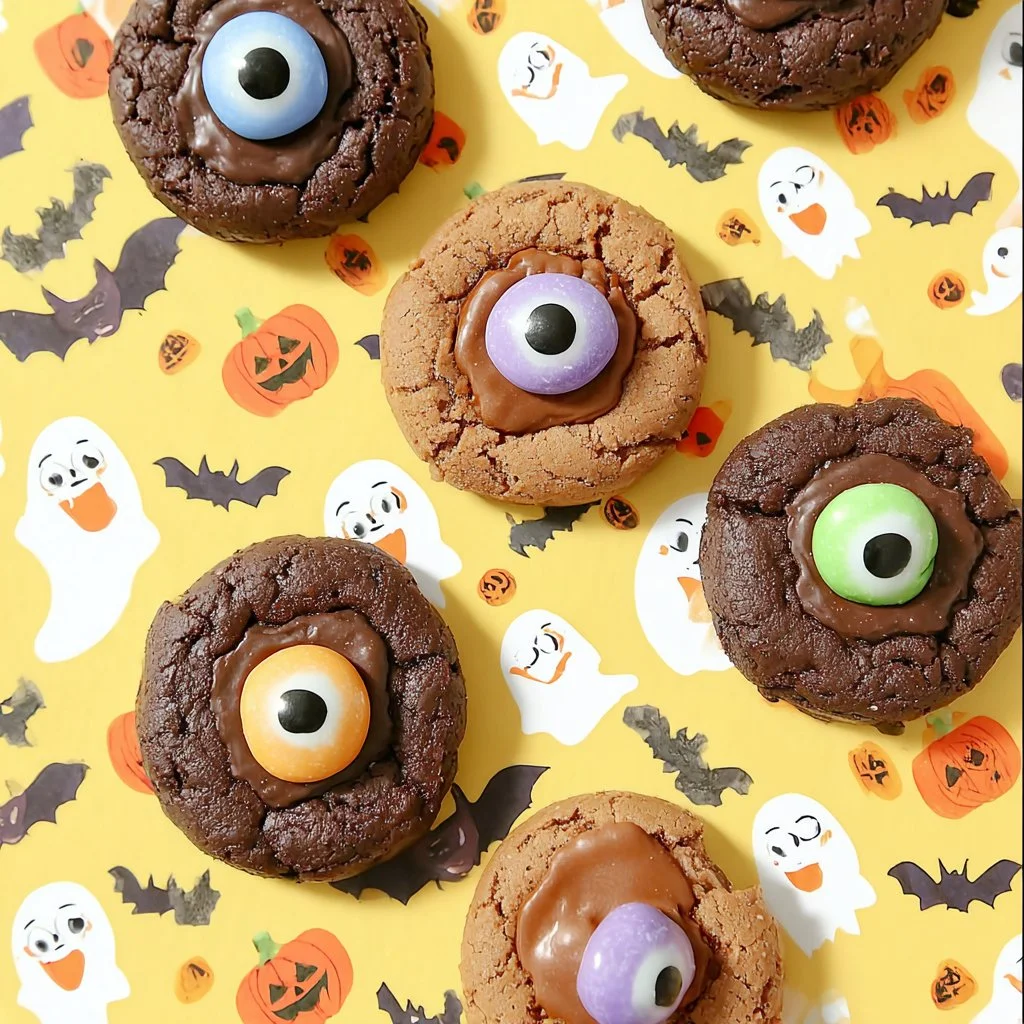 Halloween Thumbprint Cookies with Scary Googly Eyes