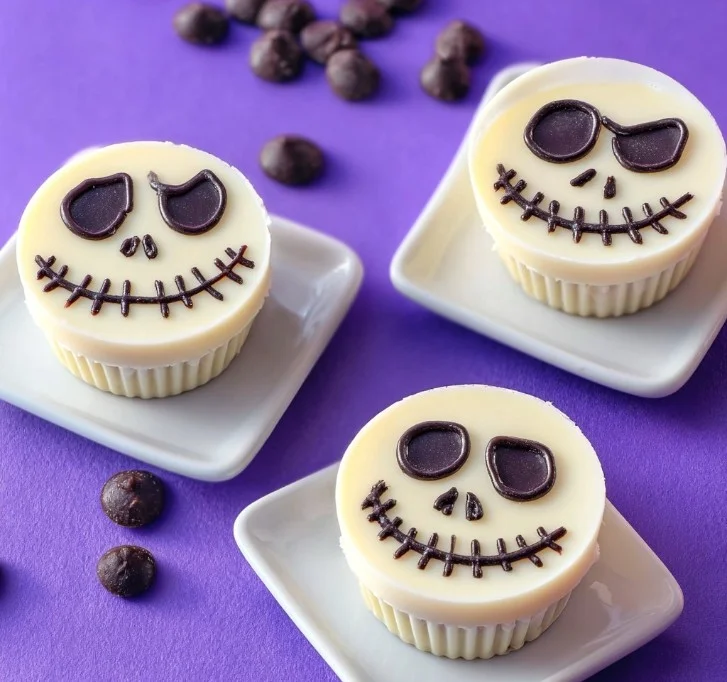 Delicious Jack Skellington Cheesecakes decorated for Halloween